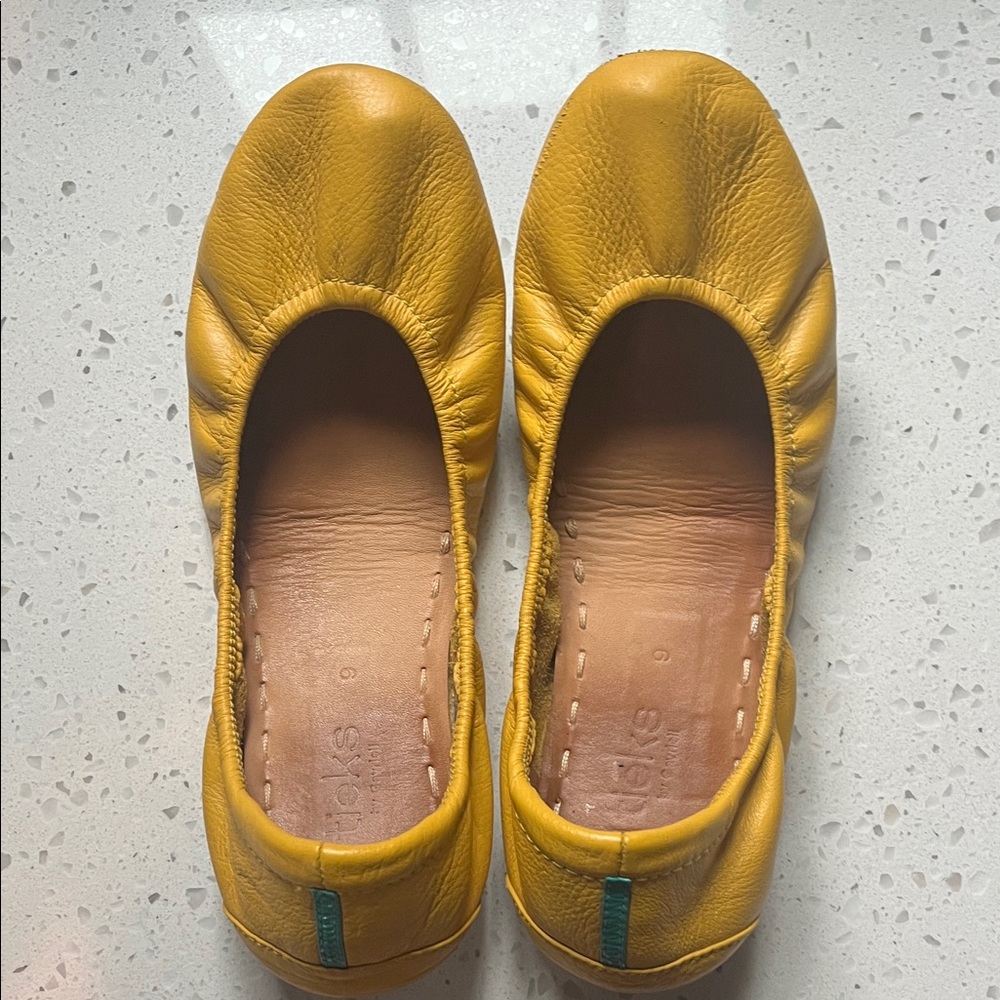 Tieks Yellow Leather Flats